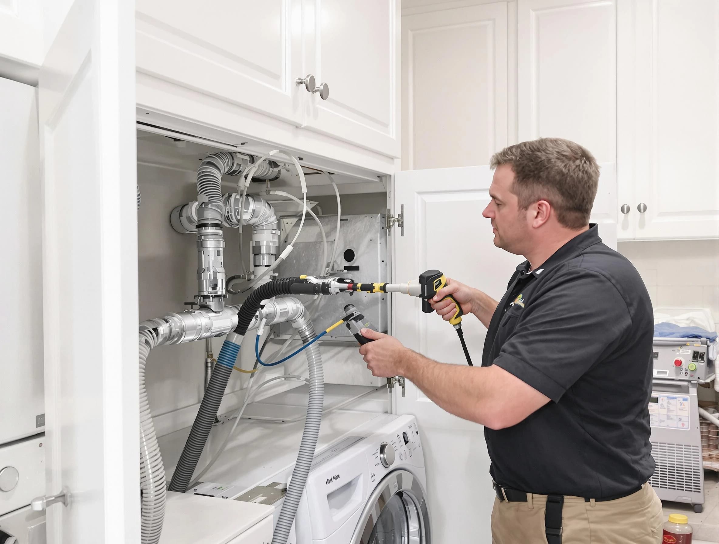 Warr Acres Dryer Vent Cleaning professional removing severe blockage from a clogged dryer vent in Warr Acres