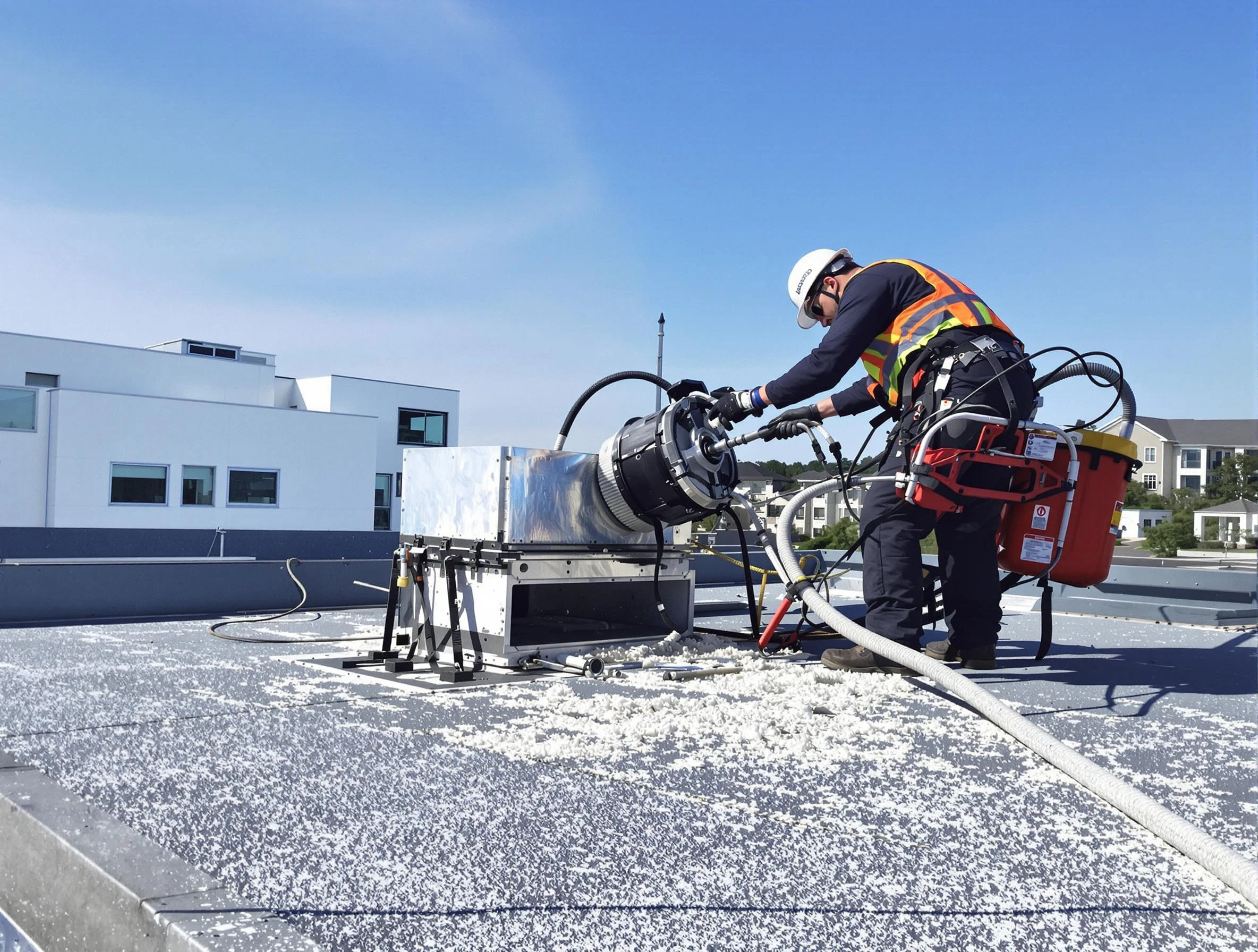 Cleaning Dryer Vent On Roof in Warr Acres
